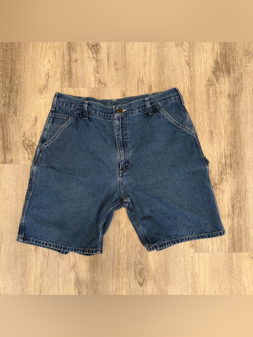Carhartt Denim Work Shorts Size 36 Carpenter Utility Blue